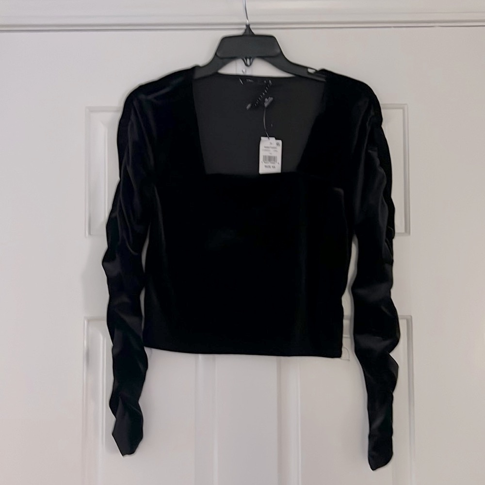Anthropology, Sanctuary shirt black velvet shirt